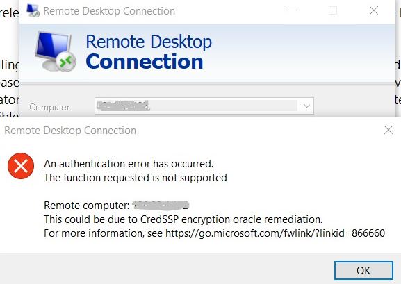 rdp credssp encryption-oracle remediation 866660